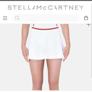 Stella McCartney adidas Court Skort Skirt Athletic Shorts White Red Size Medium